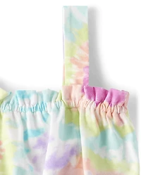 Baby And Toddler Girls Rainbow Tie Dye Smocked Romper