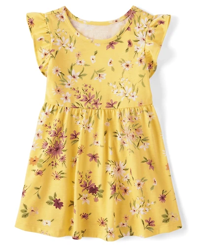 Baby And Toddler Girls Floral Flutter Dress