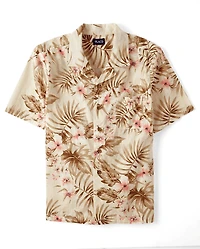 Mens Matching Family Tropical Textured Button Up Shirt