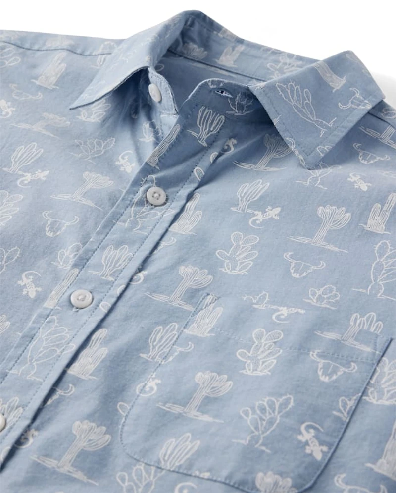 Mens Dad And Me Cactus Poplin Button Up Shirt