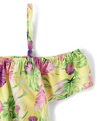 Womens Mommy And Me Tropical Midi Tiered Dress