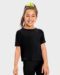 Girls Quick Dry Cut Out Boxy Top