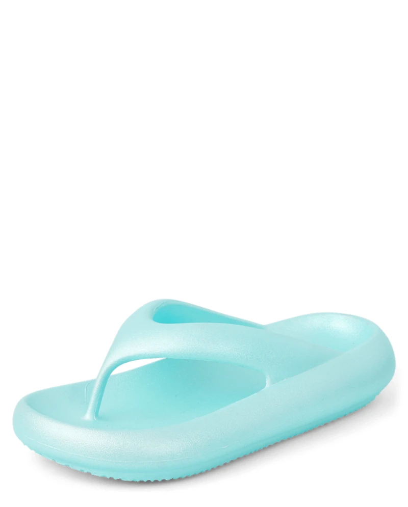 Girls Shimmer Flip Flops
