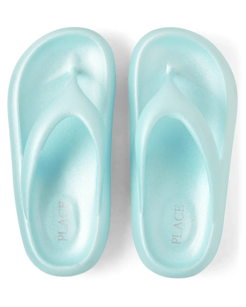 Girls Shimmer Flip Flops
