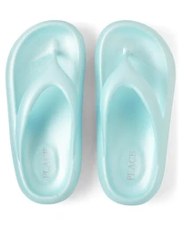 Girls Shimmer Flip Flops
