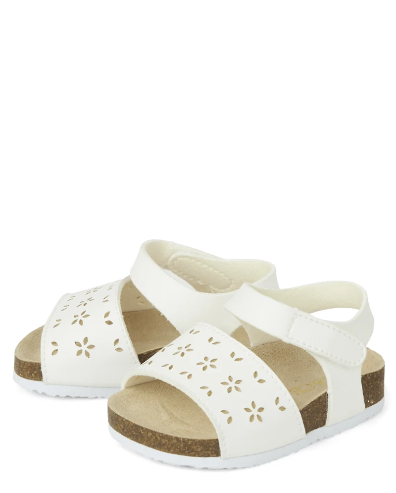 Baby Girls Perforated Flower Sandals