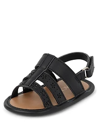 Baby Girls Perforated Flower Gladiator Sandals