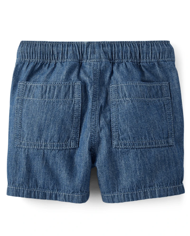 Baby And Toddler Boys Chambray Pull On Shorts