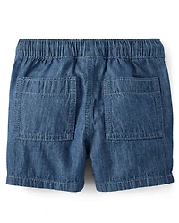 Baby And Toddler Boys Chambray Pull On Shorts
