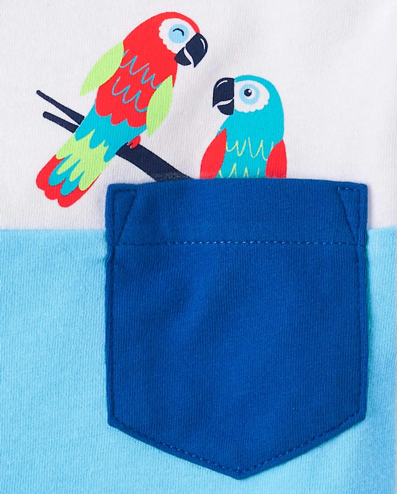 Baby And Toddler Boys Tropical Bird Top 4-Pack
