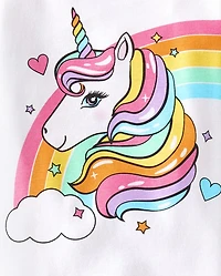Baby And Toddler Girls Unicorn Rainbow Snug Fit Cotton Pajamas