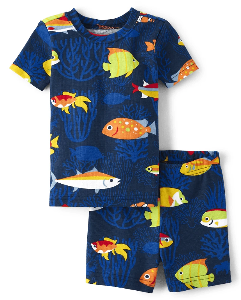 Baby And Toddler Fish Snug Fit Cotton Pajamas