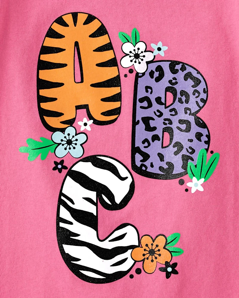 Baby And Toddler Girls Alphabet Graphic Tee 3-Pack