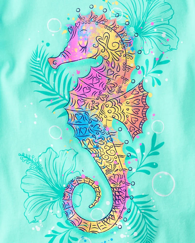 Girls Seahorse Graphic Tee