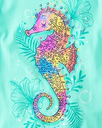 Girls Seahorse Graphic Tee