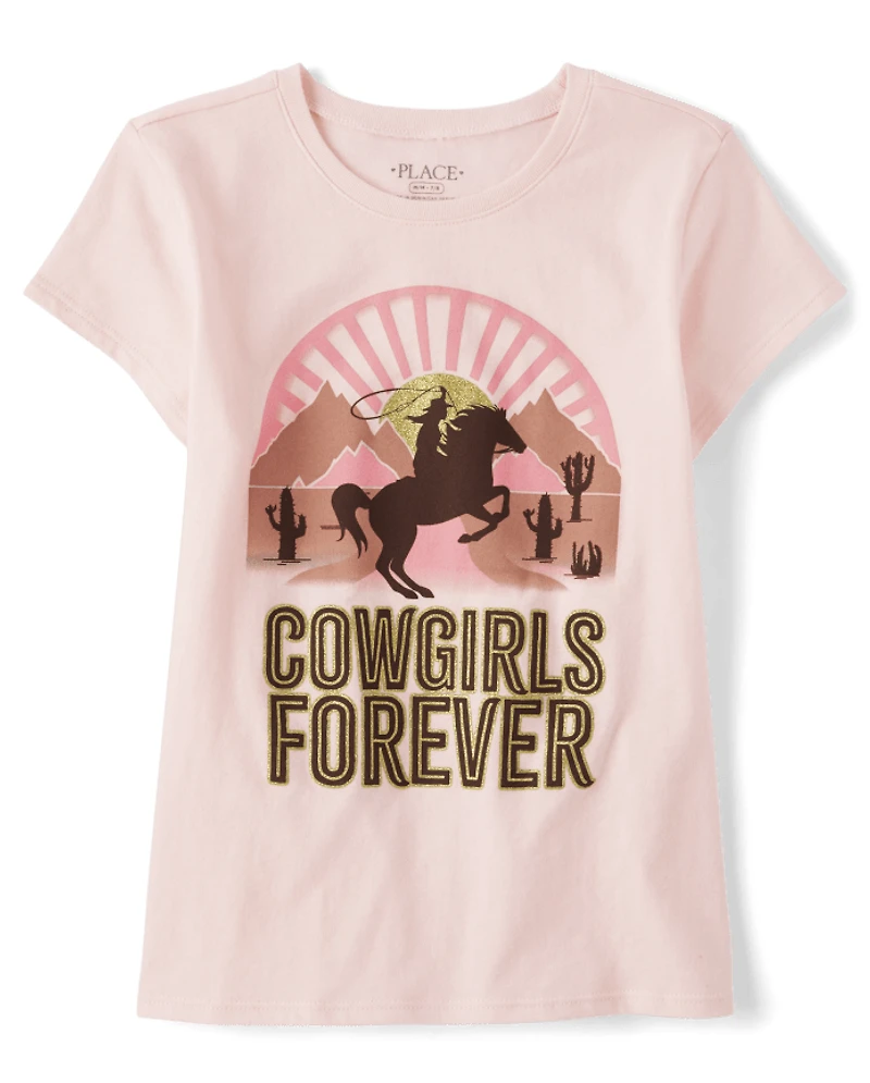 Girls Cowgirls Forever Graphic Tee