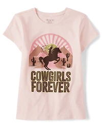 Girls Cowgirls Forever Graphic Tee