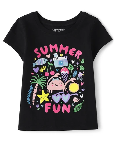 Baby And Toddler Girls Summer Fun Graphic Tee