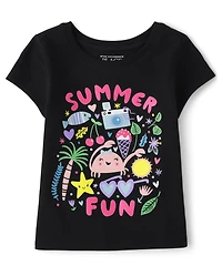 Baby And Toddler Girls Summer Fun Graphic Tee