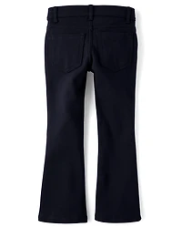 Girls Uniform Ponte Knit Pull On Flare Pants