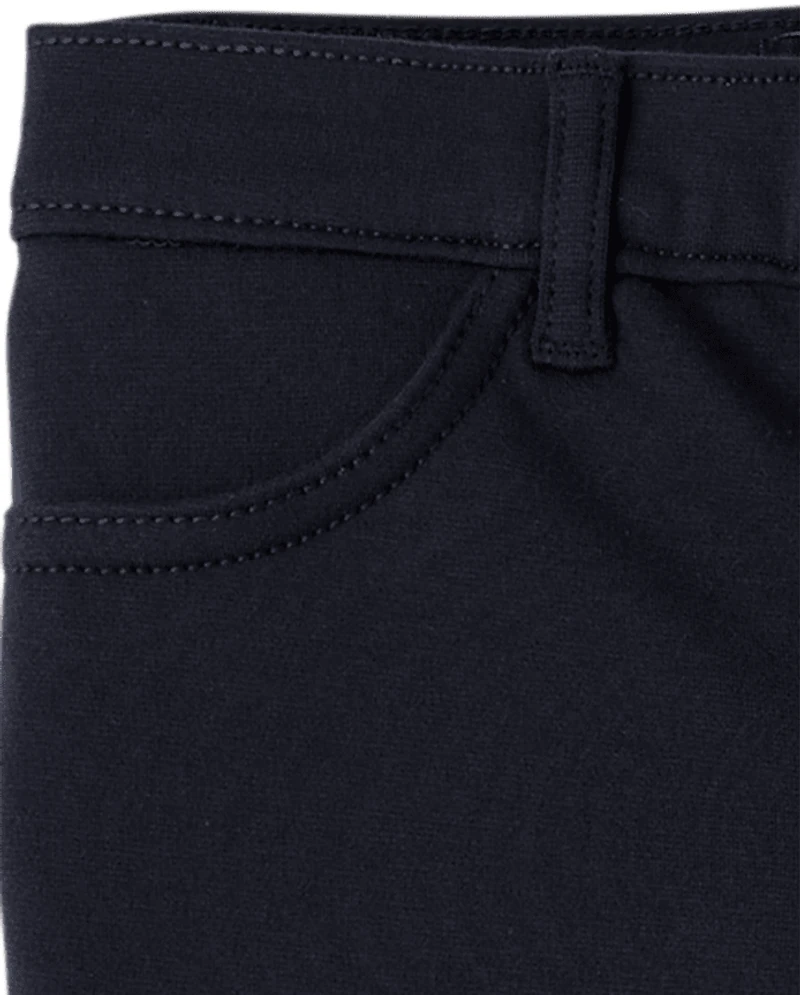 Girls Uniform Ponte Knit Pull On Flare Pants