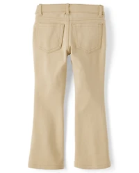 Girls Uniform Ponte Knit Pull On Flare Pants