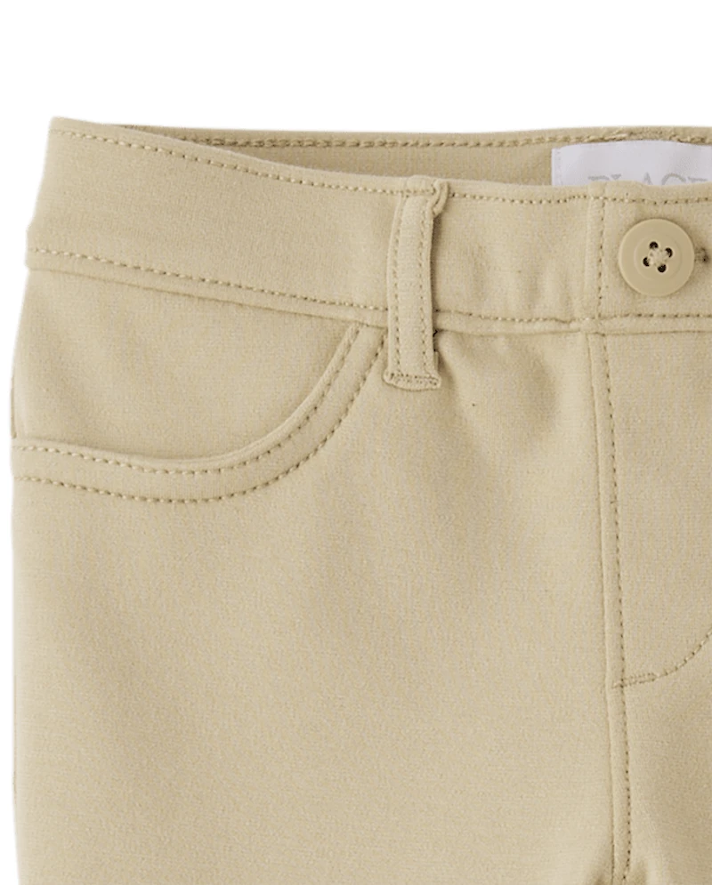 Girls Uniform Ponte Knit Pull On Flare Pants