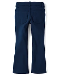 Girls Uniform Ponte Knit Pull On Flare Pants