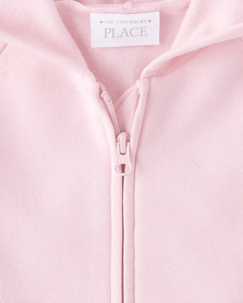 Toddler Girls Fleece Zip Up Hoodie