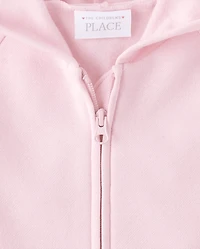 Toddler Girls Fleece Zip Up Hoodie