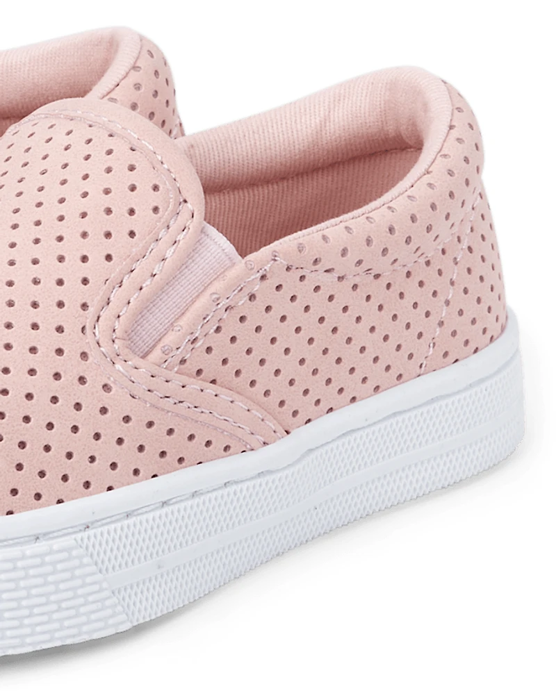 Toddler Girls Perforated Slip On Sneakers