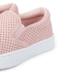 Toddler Girls Perforated Slip On Sneakers