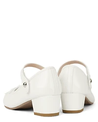 Girls Bow Faux Patent Leather Low Heel Shoes