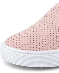 Girls Perforated Slip On Sneakers