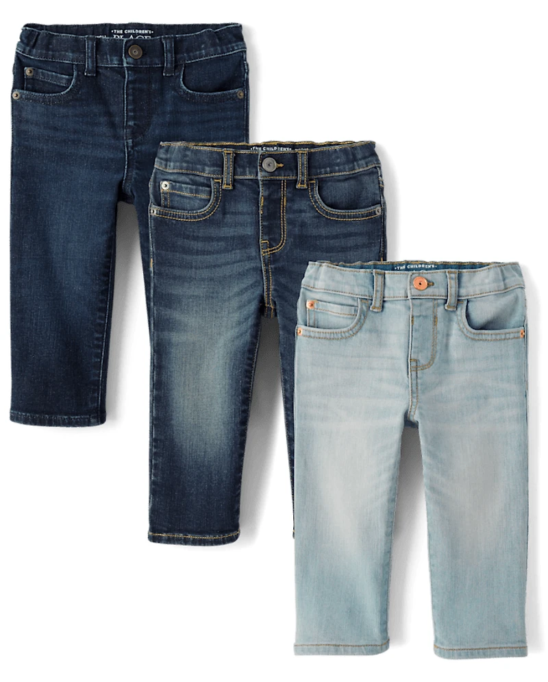 Baby And Toddler Boys Straight Jeans 3-Pack