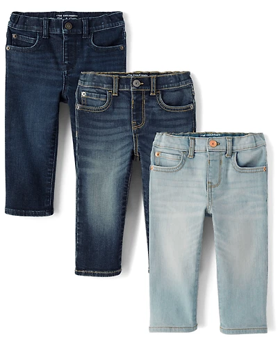 Baby And Toddler Boys Straight Jeans 3-Pack