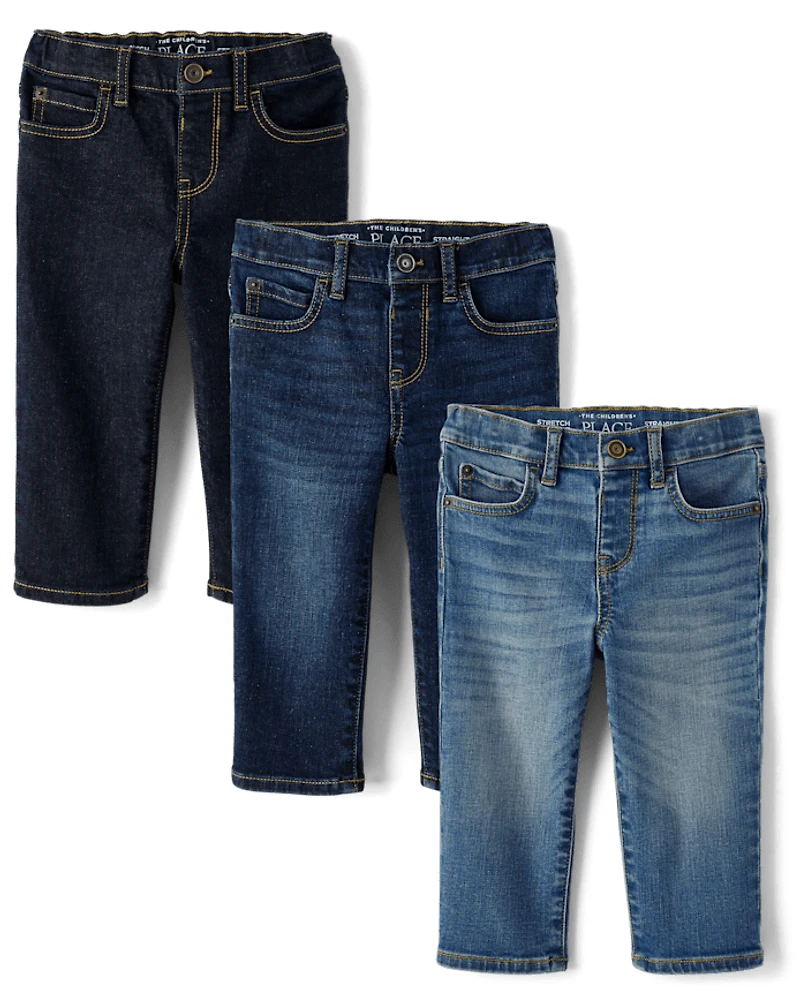 Baby And Toddler Boys Straight Jeans 3-Pack