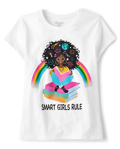 T-shirt graphique « Girls Smart Girls Rule »
