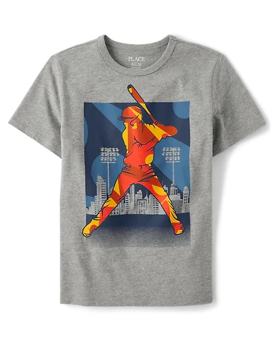 Boys Baseball Player Graphic Tee