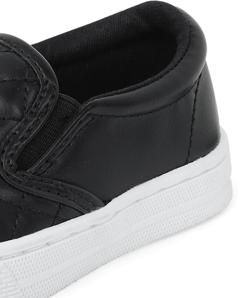 Toddler Girls Glitter Quilted Slip On Sneakers