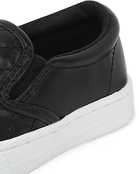Toddler Girls Glitter Quilted Slip On Sneakers