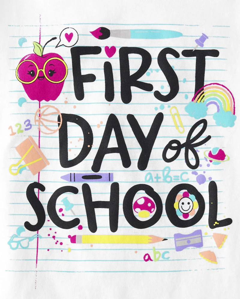 Girls First Day Of School Graphic Tee