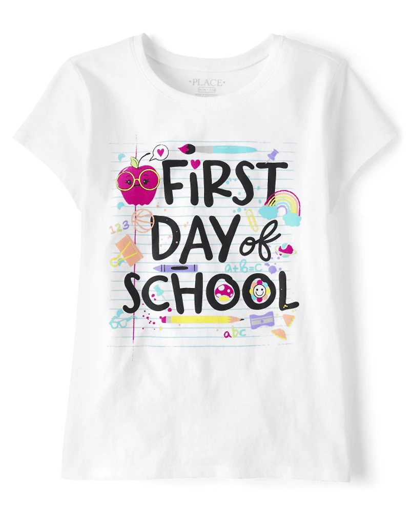 Girls First Day Of School Graphic Tee