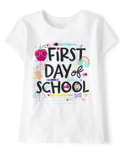 Girls First Day Of School Graphic Tee