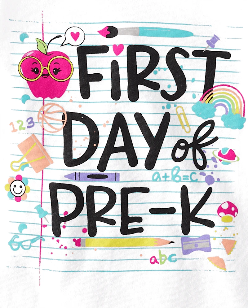 Toddler Girls First Day Of Pre-K Graphic Tee
