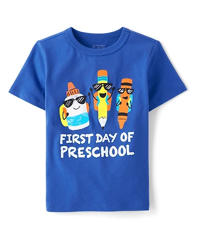 Toddler Boys First Day Preschool Graphic Tee
