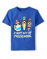 Toddler Boys First Day Preschool Graphic Tee