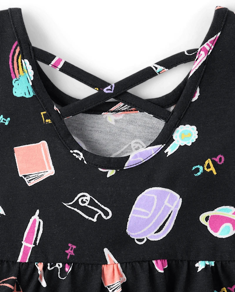 Baby And Toddler Girls Print Cross Back Dress