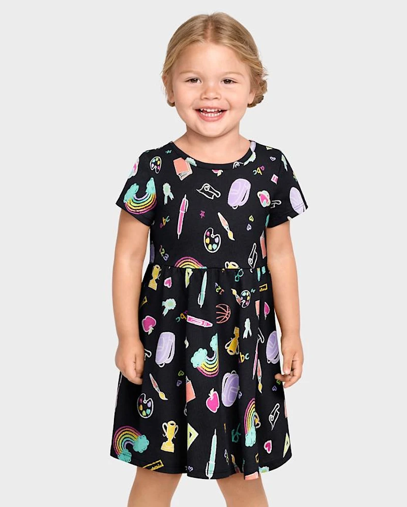 Baby And Toddler Girls Print Cross Back Dress