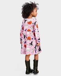 Baby And Toddler Girls Halloween Cat Everyday Dress